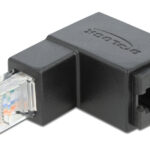 DELOCK αντάπτορας RJ45 86423, CAT 6 UTP, γωνιακός 90°, μαύρος - 4043619864232