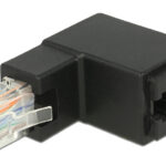 DELOCK αντάπτορας RJ45 86424, CAT 6 UTP, γωνιακός 90°, μαύρος - 4043619864249