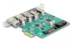 DELOCK κάρτα επέκτασης PCIe x1 σε 3x USB/2x USB-C/19-pin 90109, 5Gbps - 4043619901098 - Image 2