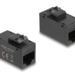 DELOCK Keystone module RJ45 90638, θηλυκό σε θηλυκό, Cat 6A UTP, μαύρο - 4043619906383