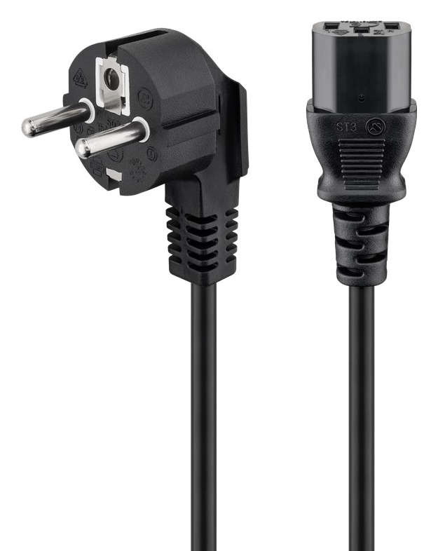 95142 GOOBAY καλώδιο τροφοδοσίας 95142, 3G 1.00mm², 3m, μαύρο - 4040849951428 - Image 1