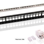GOOBAY Keystone patch panel 95336 με 24 modules, 19"/1U, 24 ports, μαύρo - 4040849953361