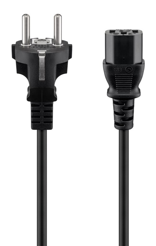 96036 GOOBAY καλώδιο τροφοδοσίας 96036, 1mm², 3m, μαύρο - 4040849960369 - Image 1