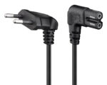 GOOBAY καλώδιο τροφοδοσίας Euro 97350, γωνιακό, 2x0.75 mm², 2m, μαύρο - 4040849973505
