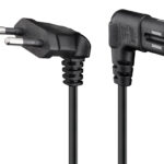 GOOBAY καλώδιο τροφοδοσίας Euro 97350, γωνιακό, 2x0.75 mm², 2m, μαύρο - 4040849973505