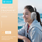 CELEBRAT headphones A35, ασύρματα & ενσύρματα, micro SD, 40mm, 200mAh, λευκά - 6925146988910 - Image 2