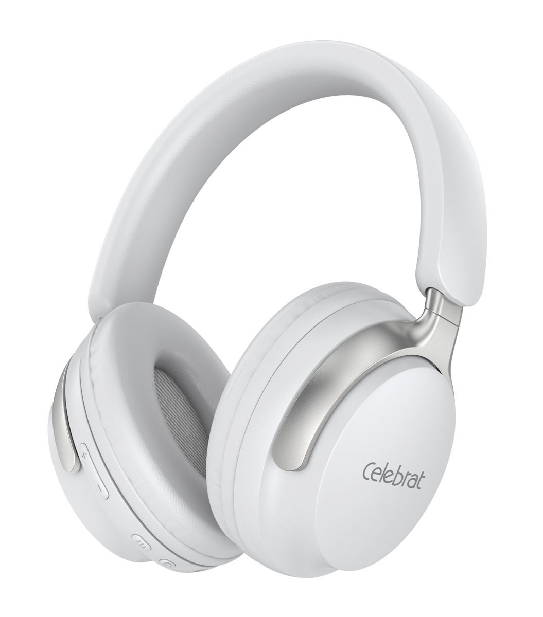 A40-WH CELEBRAT headphones A40, ασύρματα & ενσύρματα, 40mm, 250mAh, λευκά - 6925146989016 - Image 1