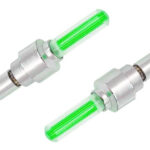Καπάκι βαλβίδας ποδηλάτου AG304B, LED, 6.5cm, 2τμχ, πράσινο - 5907621803926