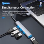 ORICO USB hub AH-A13, 4x θυρών, USB 3.0, 5Gbps, USB σύνδεση, γκρι - 6942227107824 - Image 2
