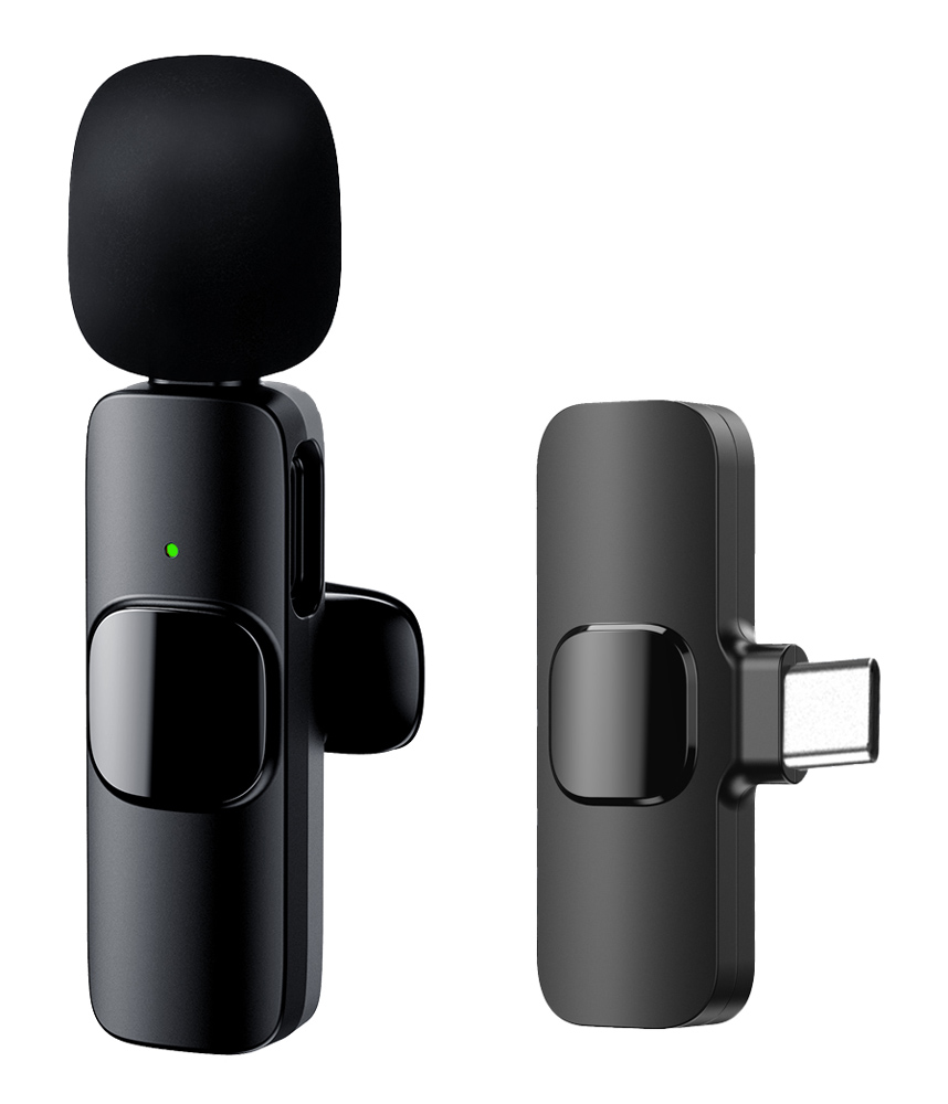 APL-MIC003 APEXEL ασύρματο μικρόφωνο APL-MIC003, USB-C, 2.4GHz, μαύρο - 5210131125687 - Image 1