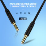 CELEBRAT καλώδιο ήχου 3.5mm AU-01, AUX, 1m, μαύρο - 6925146990074 - Image 2