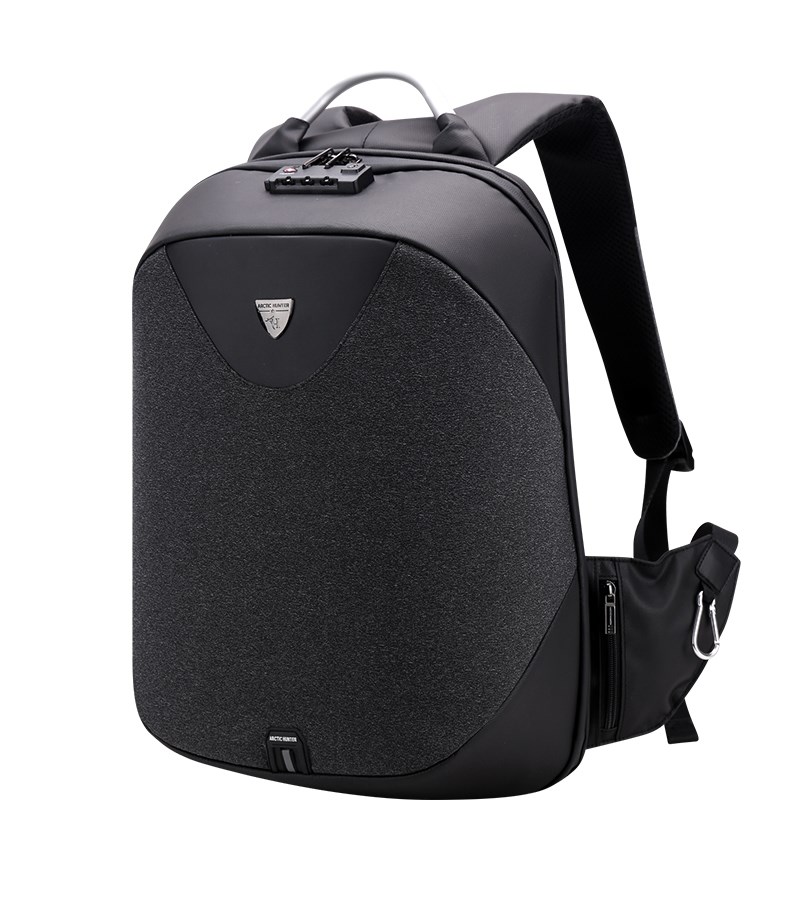 B00208-BK ARCTIC HUNTER τσάντα πλάτης B00208 με θήκη laptop 15.6", λουκέτο TSA, 24L, μαύρη - 6970672351837 - Image 1