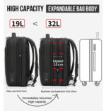 ARCTIC HUNTER τσάντα πλάτης B00345 με θήκη laptop 15.6", USB, 19-32L, μαύρη - 6970672352971 - Image 2