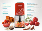 BRUNO πολυκόπτης BRN-0089, 2 ταχύτητες, 400W, 500ml, 4 λεπίδες, κόκκινος - 5210131061763 - Image 2