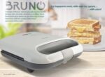 BRUNO τοστιέρα BRN-0164, 2 θέσεων, 800W, αντικολλητικές πλάκες, λευκή - 5210131079270 - Image 2