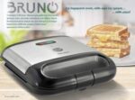 BRUNO τοστιέρα BRN-0165, 2 θέσεων, 800W, αντικολλητικές πλάκες, inox - 5210131079287 - Image 2