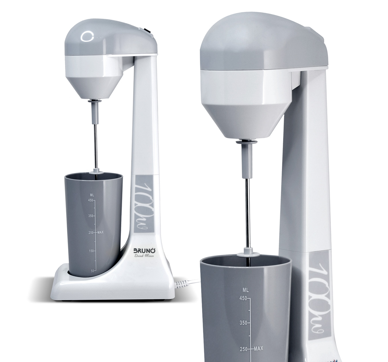 BRN-0182 BRUNO φραπεδιέρα επιτραπέζια BRN-0182 100W με δοχείο 450ml, λευκή-γκρι - 5210131081938 - Image 1