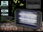 BRUNO ηλεκτρική εντομοπαγίδα BRN-0186 με UV λυχνία, 20W, μαύρη - 5210131085547 - Image 2