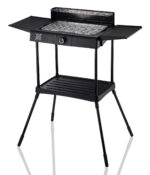 BRUNO επιδαπέδια ηλεκτρική ψησταριά BRN-0190, 2400W, με βάση & ρυθμιζόμενο θερμοστάτη, μαύρη - 5210131087909