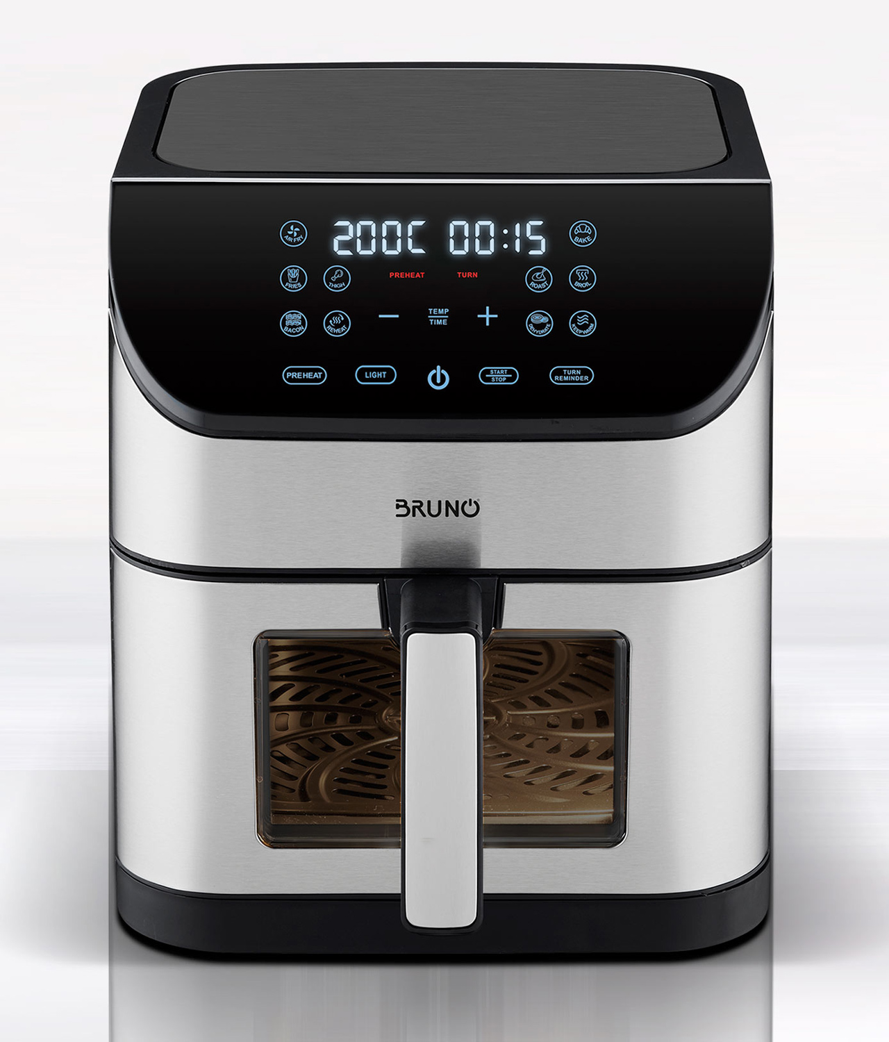 BRN-0194 BRUNO φριτέζα αέρος BRN-0194, 8lt, 1800W, inox/μαύρη - 5210131091890 - Image 1