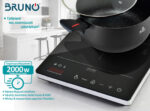 BRUNO επιτραπέζια επαγωγική εστία BRN-0205, μονή, 2000W, κουμπιά αφής, μαύρη - 5210131105542 - Image 2
