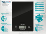 BRUNO ψηφιακή ζυγαριά κουζίνας BRN-0208, 1gr/5kg, Scale in Black - 5210131107416 - Image 2