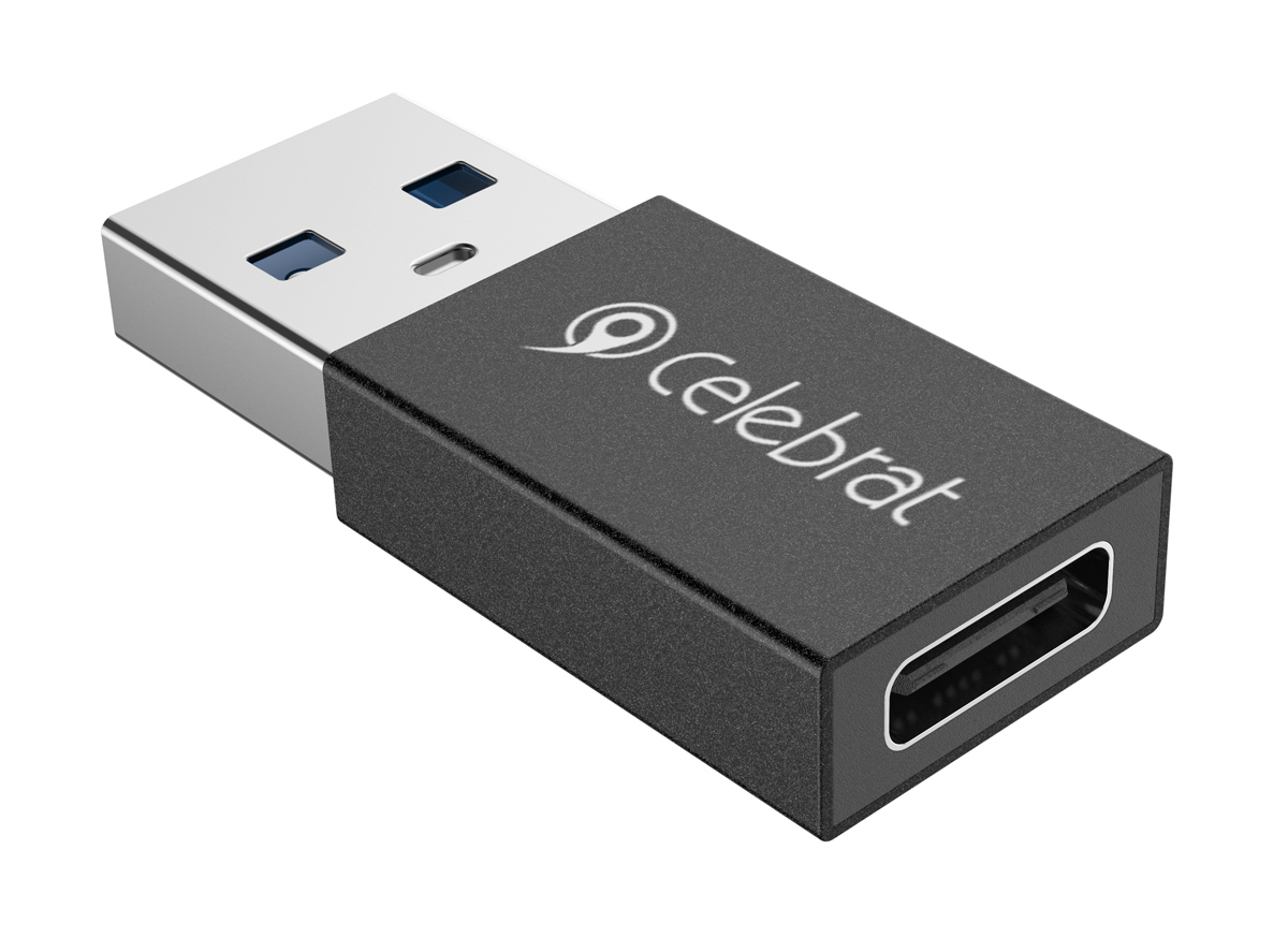 CA-01 CELEBRAT αντάπτορας USB 3.0 σε USB-C CA-01, 3A, 5Gbps, μαύρος - 6925146911161 - Image 1
