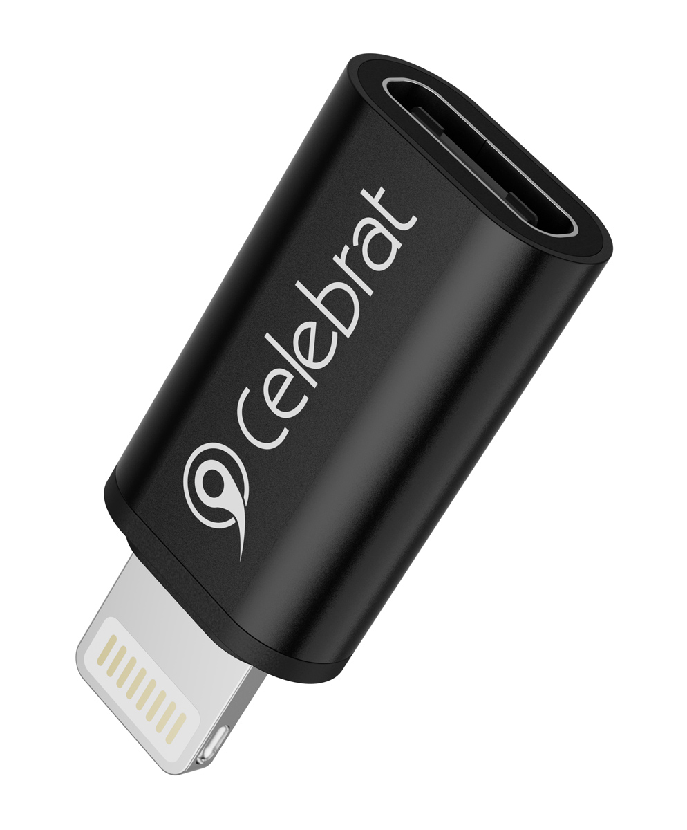 CA-03 CELEBRAT αντάπτορας Lightning σε USB-C CA-03, 2A, 480Mbps, μαύρος - 6925146911185 - Image 1