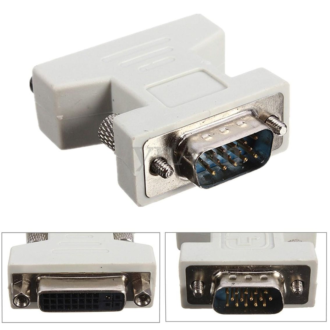 CAB-G018-1 POWERTECH αντάπτορας VGA σε DVI 24+5 CAB-G018, συμβατός με 24+1, λευκός - 5200709201633 - Image 1