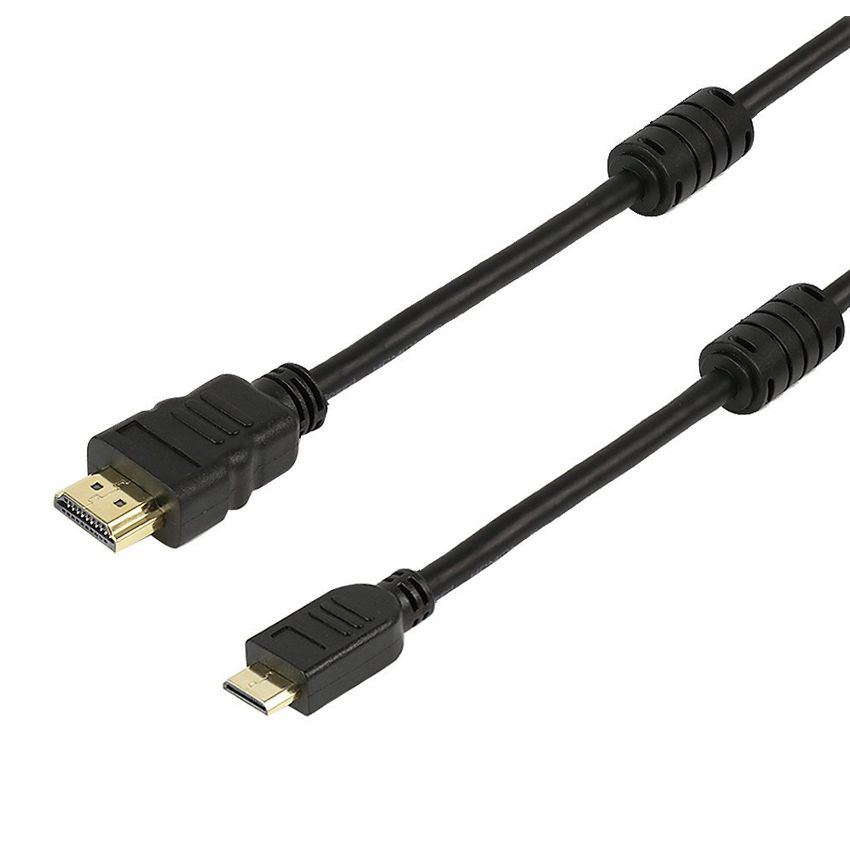 CAB-H011 POWERTECH καλώδιο mini HDMI σε HDMI CAB-H011 με Ethernet, 1.5m, μαύρο - 5210131018279 - Image 1