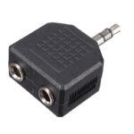 POWERTECH αντάπτορας 3.5mm σε 2x 3.5mm CAB-J015, μαύρος, 5τμχ - 5210131018330