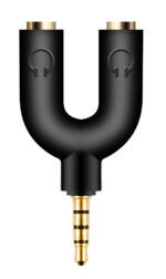 POWERTECH Splitter 3.5mm 4pin (M) σε 2x 3.5mm 4pin (F) CAB-J040, μαύρο - 5210131007082