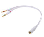 POWERTECH καλώδιο 2x 3.5mm σε 3.5mm θηλυκό CAB-J048, 0.2m, λευκό - 5210131035894 - Image 2
