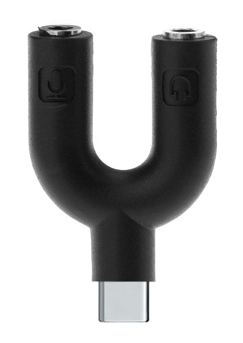 CAB-J052 POWERTECH αντάπτορας USB-C σε 2x 3.5mm CAB-J052, μαύρος - 5210131048221 - Image 1