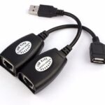 POWERTECH USB extender CAB-N098 μέσω καλωδίου RJ45, μαύρο - 5210131057247