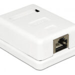 POWERTECH επιτοίχια πρίζα δικτύου CAB-N129, 1 θύρας, Cat.6 UTP, λευκή - 5210131002339