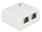 POWERTECH επιτοίχια πρίζα δικτύου CAB-N130, 2 θυρών, Cat.6 UTP, λευκή - 5210131002346