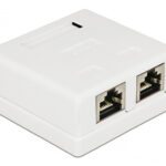 POWERTECH επιτοίχια πρίζα δικτύου CAB-N130, 2 θυρών, Cat.6 UTP, λευκή - 5210131002346