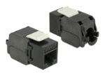 POWERTECH keystone module RJ45 female CAB-N151, Cat.6Α UTP 180°, μαύρο - 5210131017074