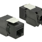 POWERTECH keystone module RJ45 female CAB-N151, Cat.6Α UTP 180°, μαύρο - 5210131017074