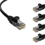 POWERTECH καλώδιο δικτύου CAB-N403-5, Cat 6 U/UTP, CCA, 250Hz, 1m, μαύρο, 5τμχ - 5210131115947