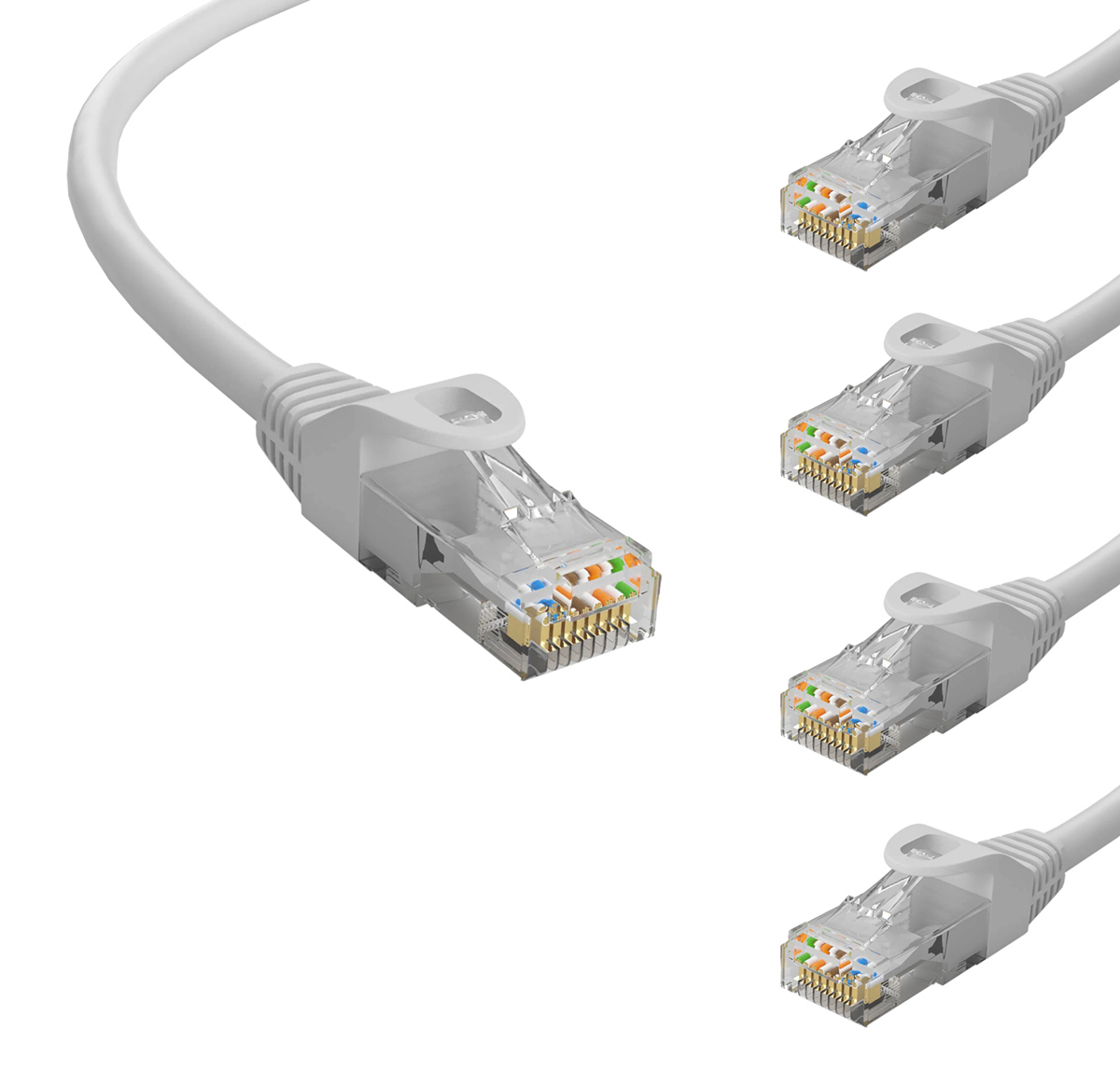 CAB-N413-5-3 POWERTECH καλώδιο δικτύου CAB-N413-5, Cat 6 U/UTP, CCA, 250Hz, 0.25m, γκρι, 5τμχ - 5210131115893 - Image 1