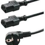 POWERTECH καλώδιο τροφοδοσίας PC για σύνδεση 2 συσκευών P009, 3pin, 1.5m - 5210131019207