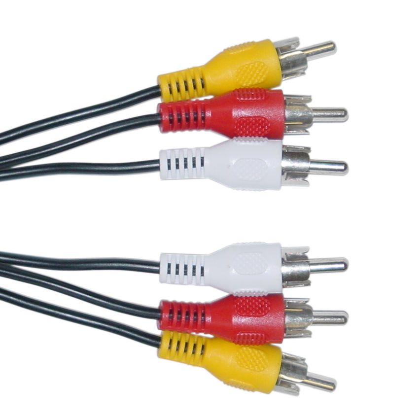 CAB-R004 POWERTECH καλώδιο 3x RCA σε 3x RCA CAB-R004, 1.5m, μαύρο - 5210131015186 - Image 1