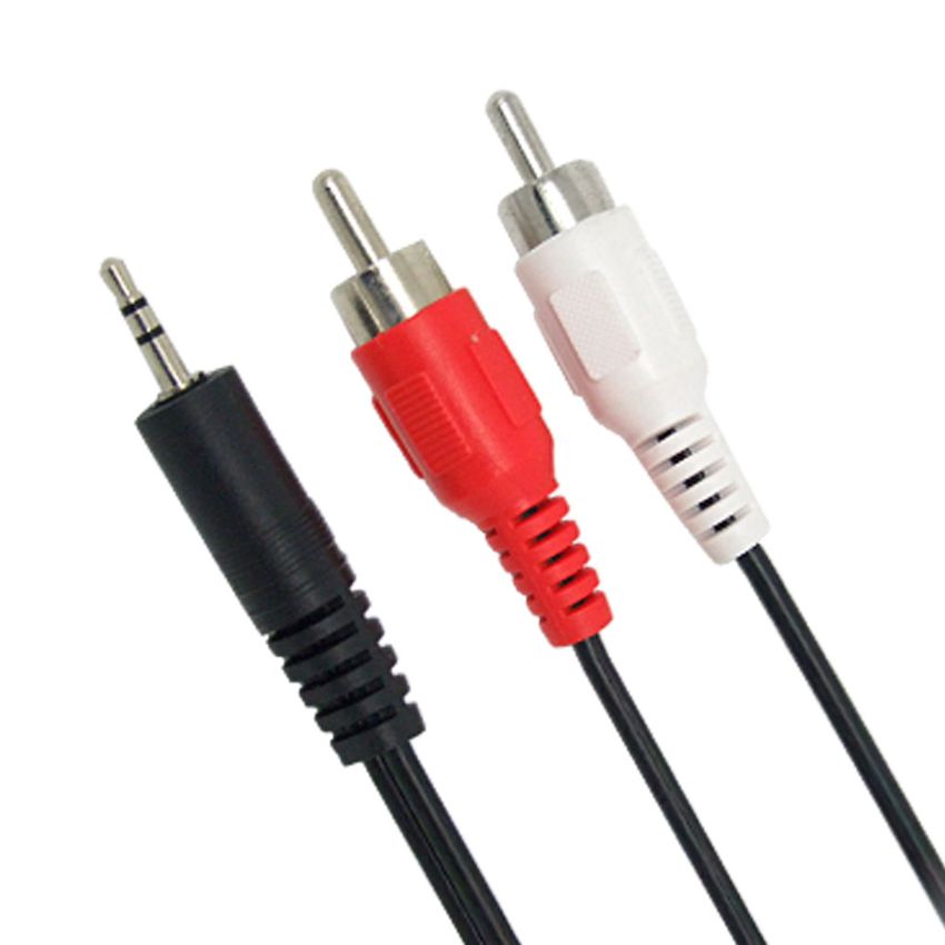 CAB-R009 POWERTECH καλώδιο 3.5mm σε 2x RCA CAB-R009, 5m, μαύρο - 5210131018385 - Image 1