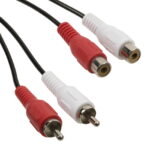 POWERTECH καλώδιο CAB-R018 2x RCA (M) σε 2x RCA (F), 5m, μαύρο - 5210131008386