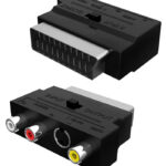 POWERTECH αντάπτορας SCART σε audio/video & S-Video CAB-S011, μαύρος - 5210131035924