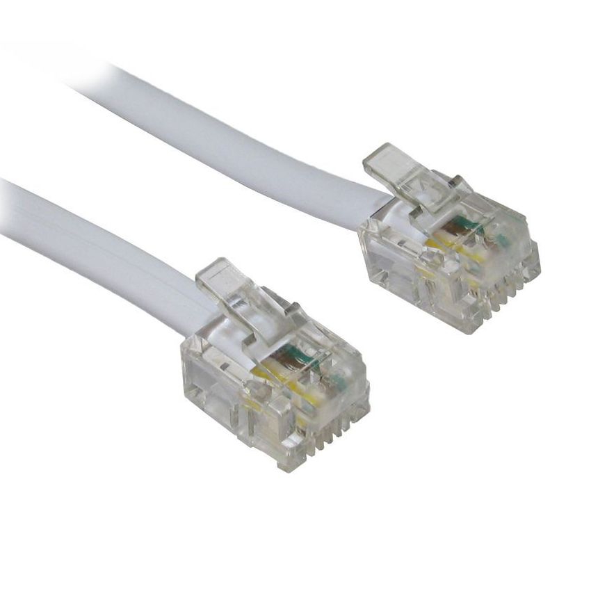 CAB-T028 POWERTECH καλώδιο τηλεφώνου CAB-T028 RJ11 6P4C, CCA, 20m, λευκό - 5210131008423 - Image 1