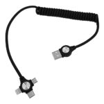 POWERTECH καλώδιο USB σε 3 in 1 CAB-U114, 12W, σπιράλ, έως 1m, μαύρο - 5210131006184