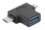POWERTECH αντάπτορας USB σε USB-C & Micro USB CAB-U117, 5Gbps, μαύρος - 5210131006955